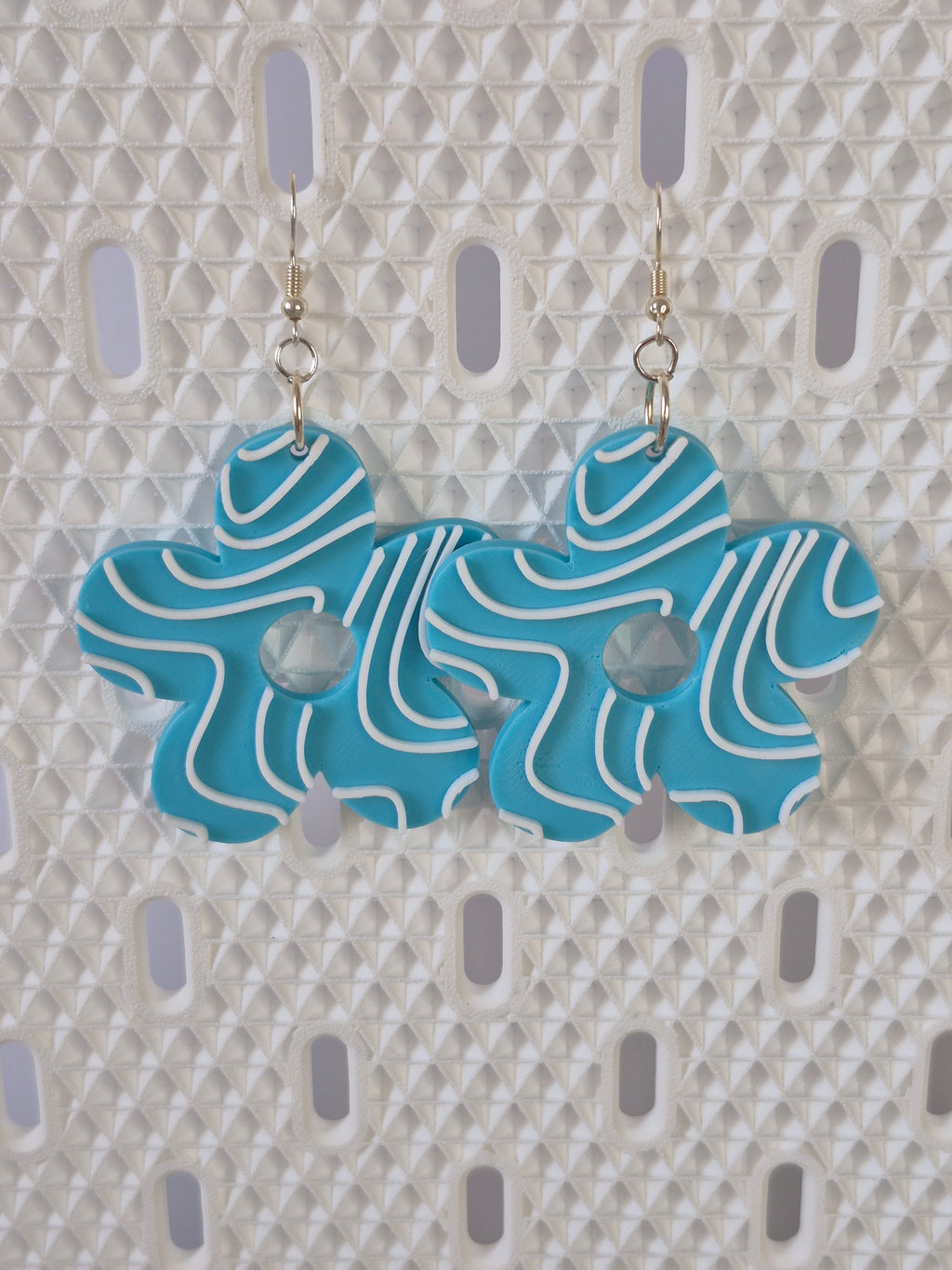 Blue Daisy Grooves Earrings