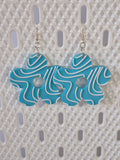 Blue Daisy Grooves Earrings