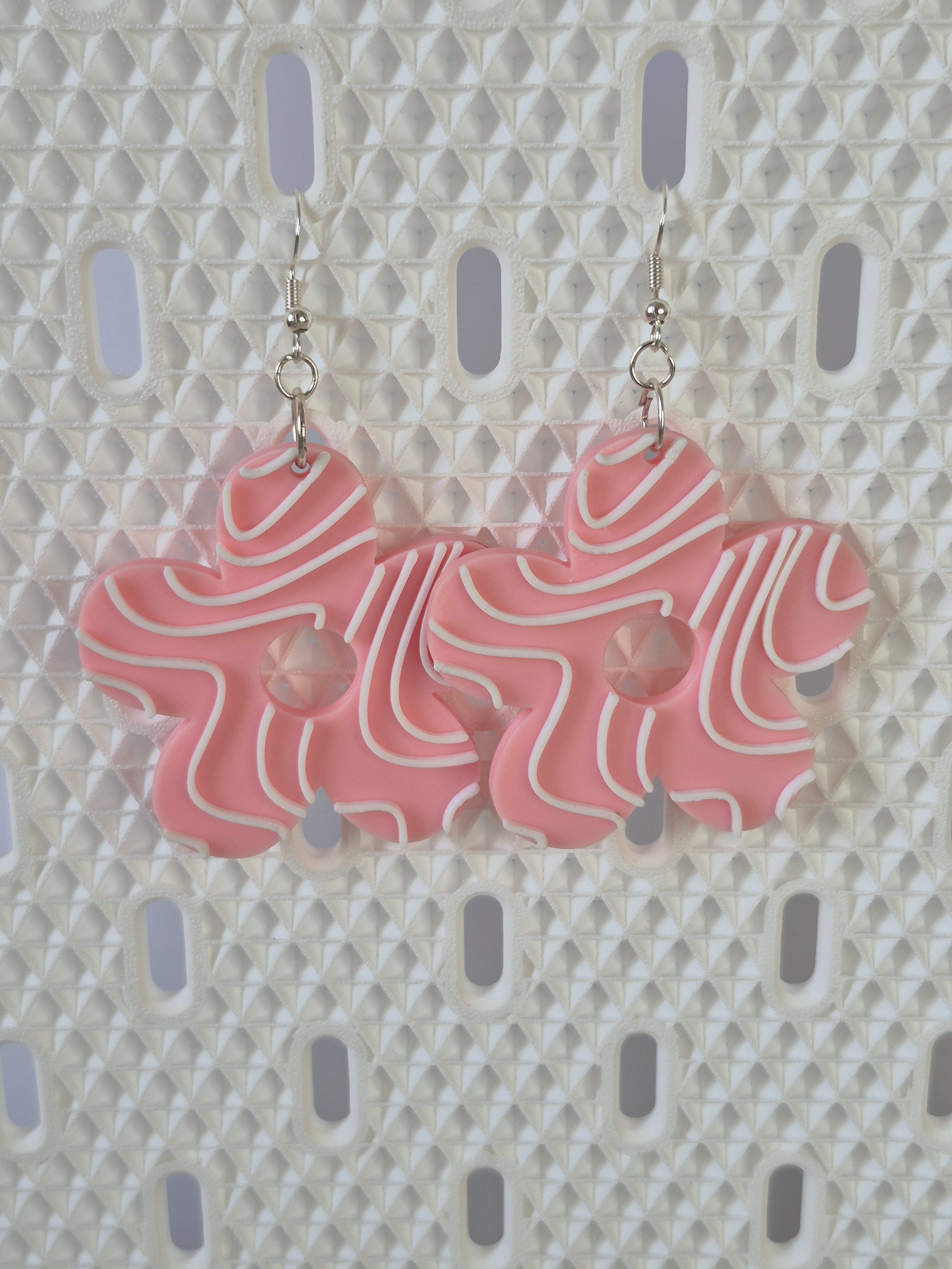 Pink Daisy Grooves Earrings