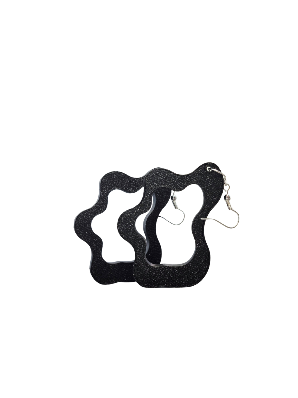 Black Ripple Earrings