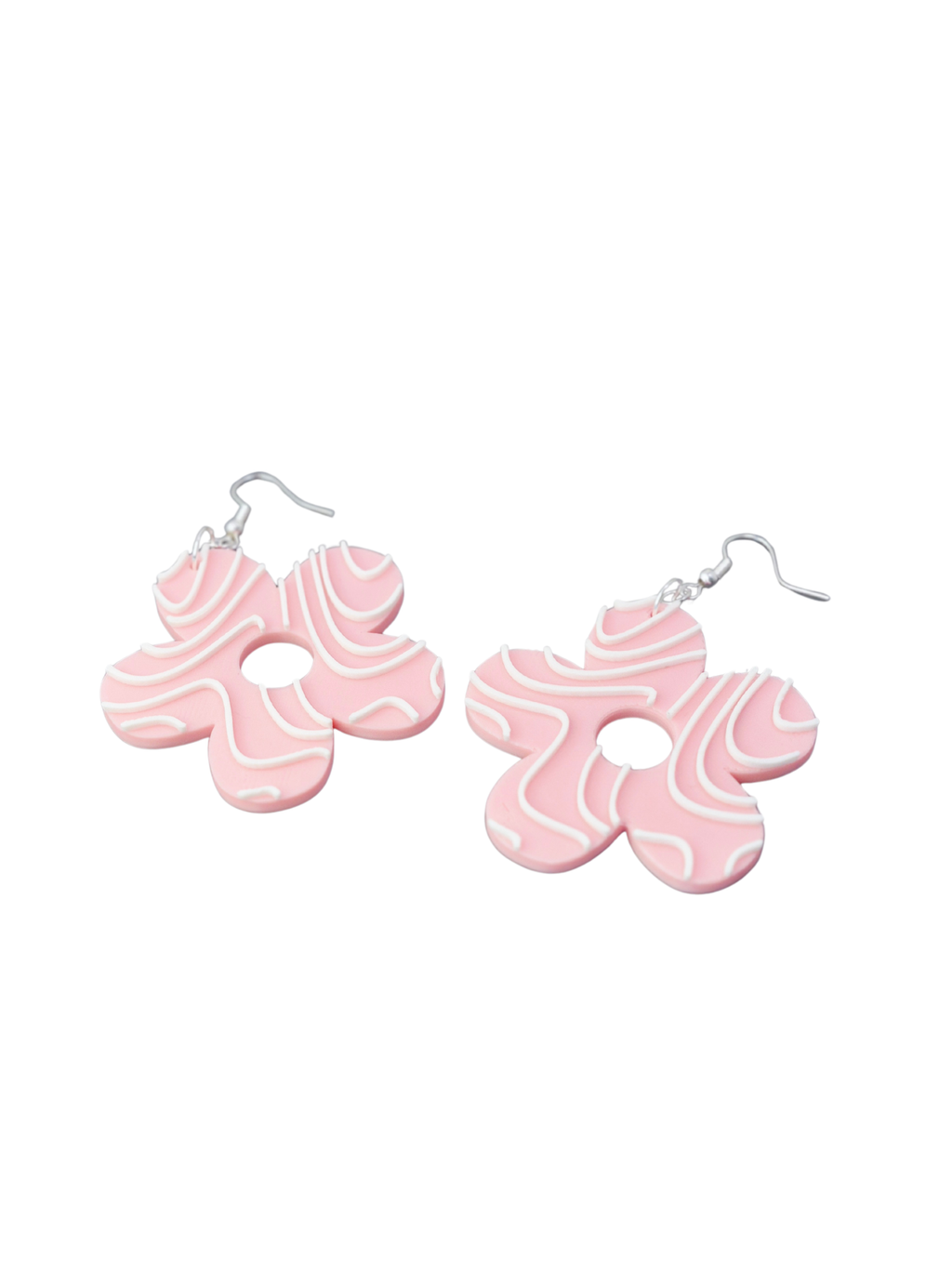 Pink Daisy Grooves Earrings