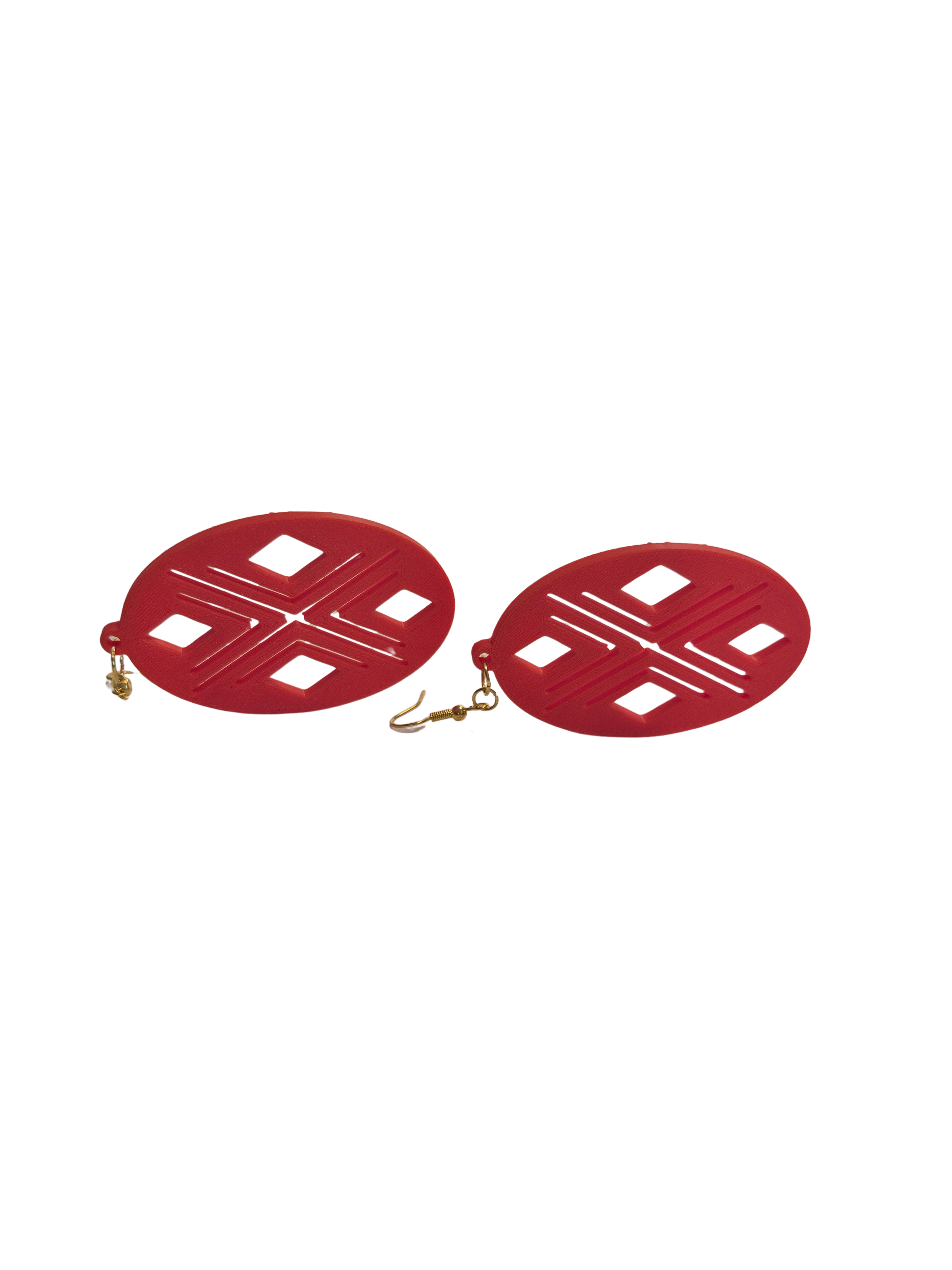 Red Native Window Earrings