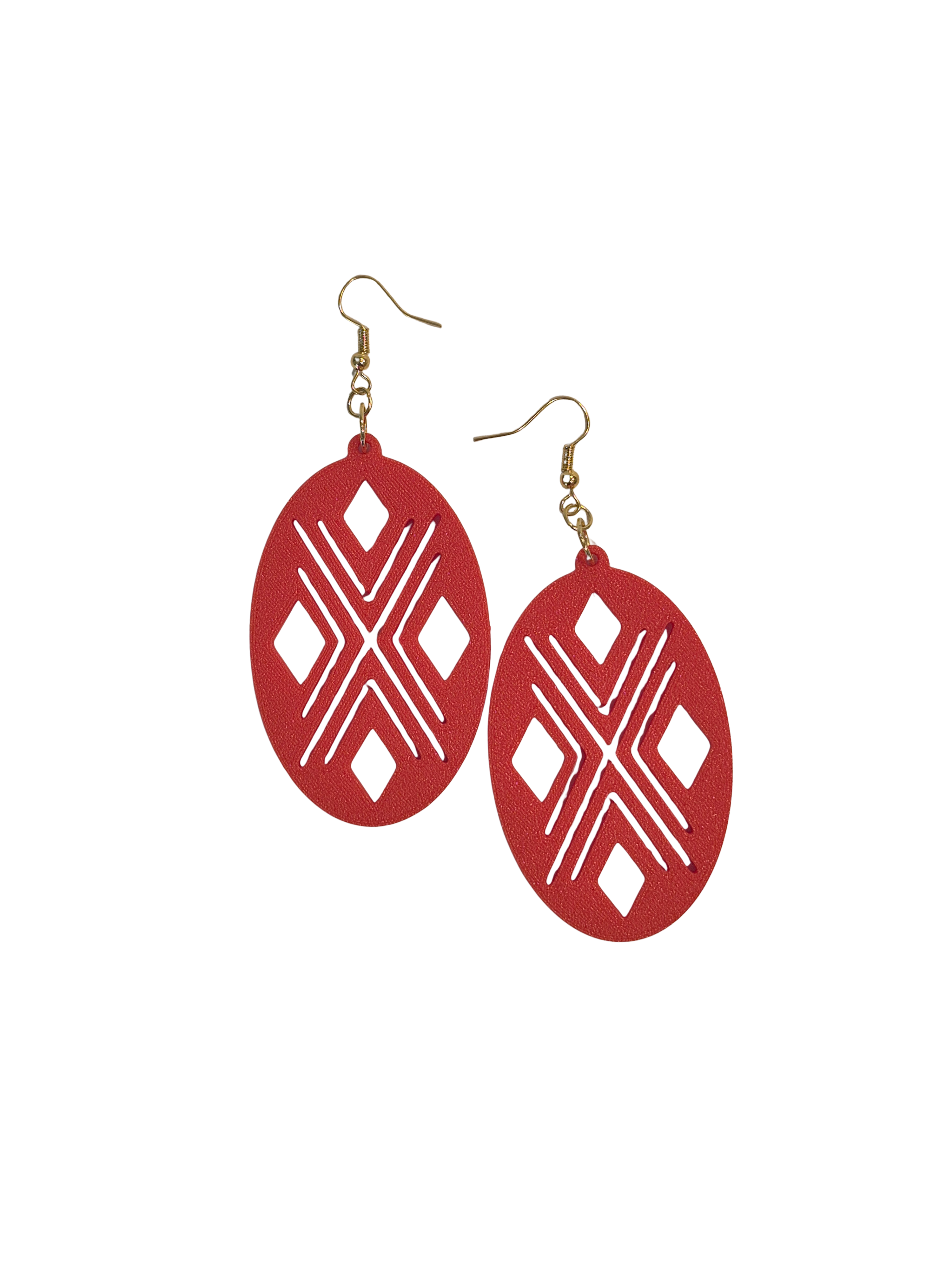 Red Native Window Earrings