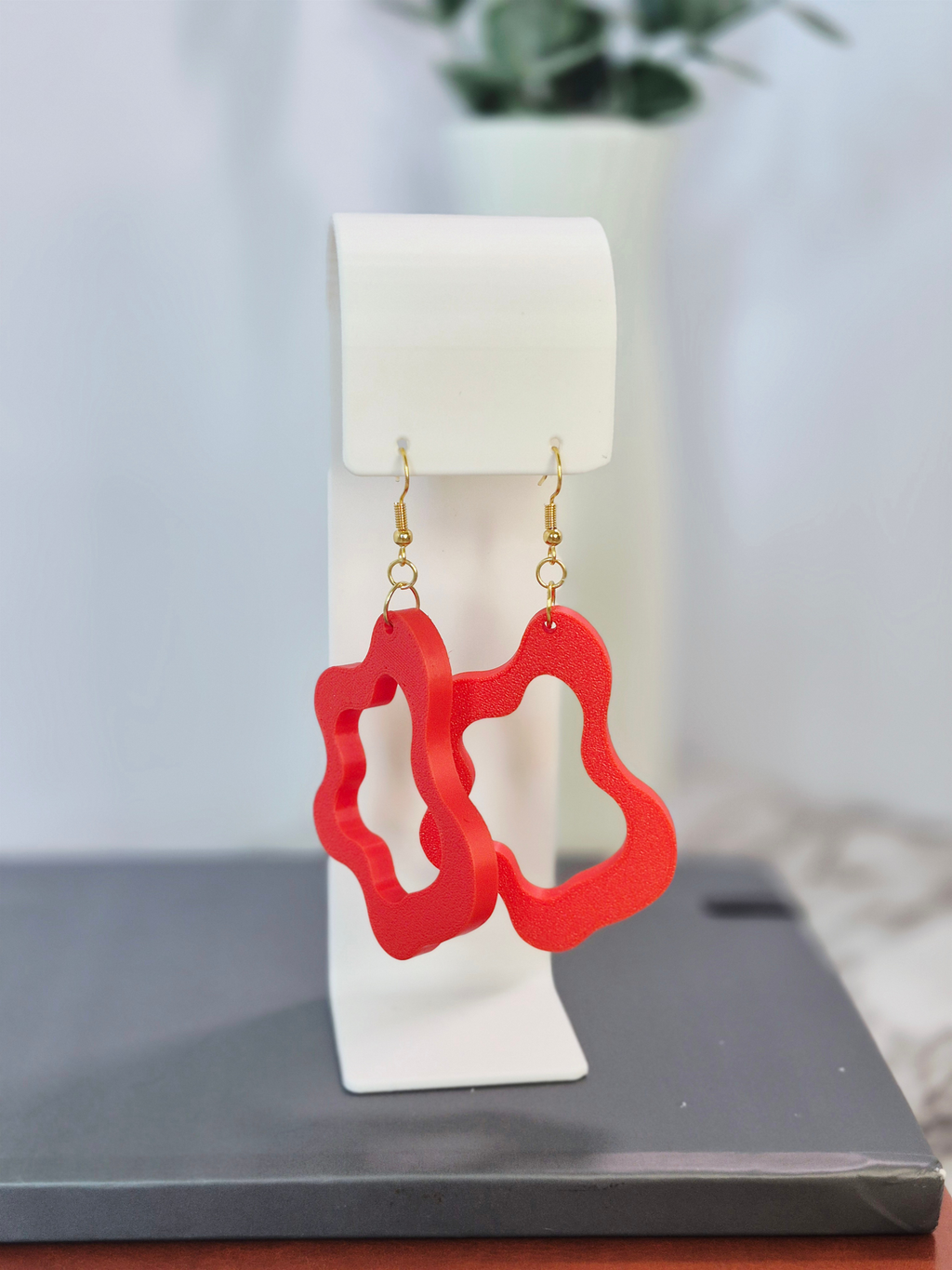 Red Ripple Earrings