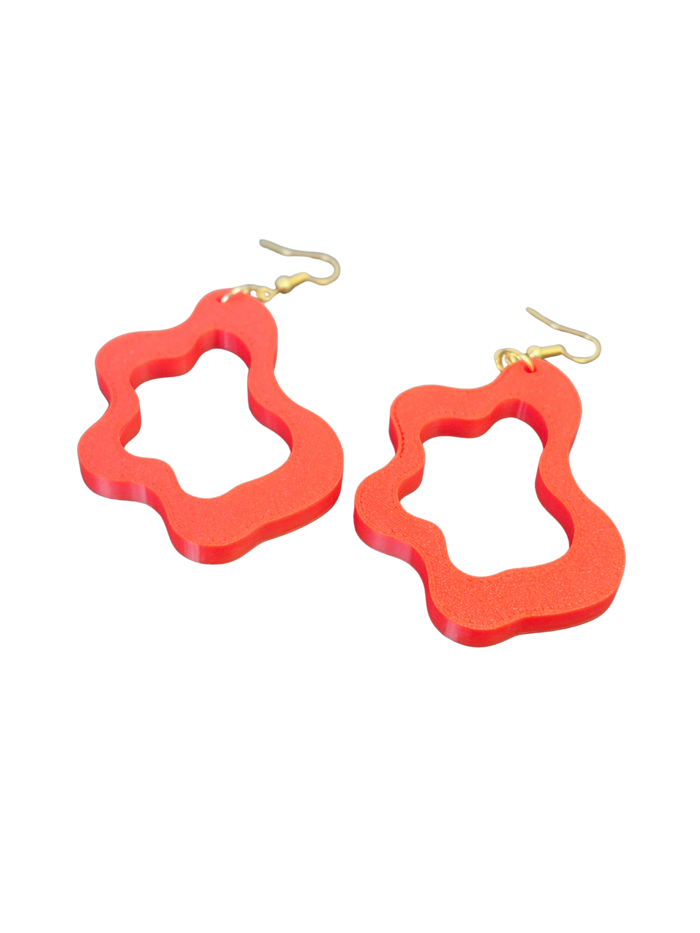 Red Ripple Earrings