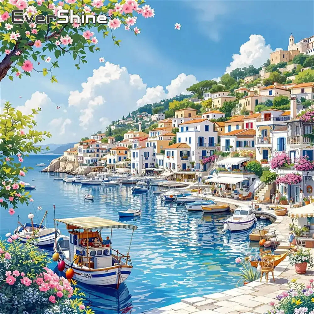 Diamond Painting Kit Seaside Town