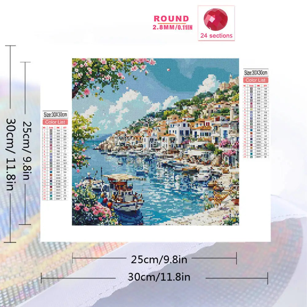 Diamond Painting Kit Seaside Town