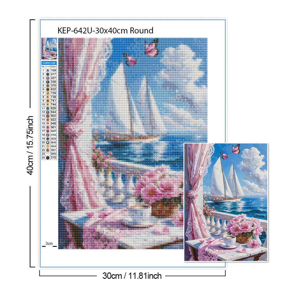 European Architecture 5D DIY Diamond Painting Kit Natural Landscape Full Diamond Mosaic Cross Stitch Kit Room Decoration Gift