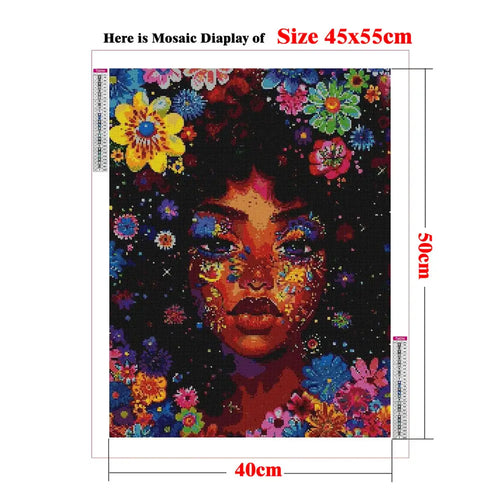 1pc frameless Black Art Diamond Painting DIY Diamond Embroidery Cross Stitch African American Woman Mosaic Rhinestone Kit Home D