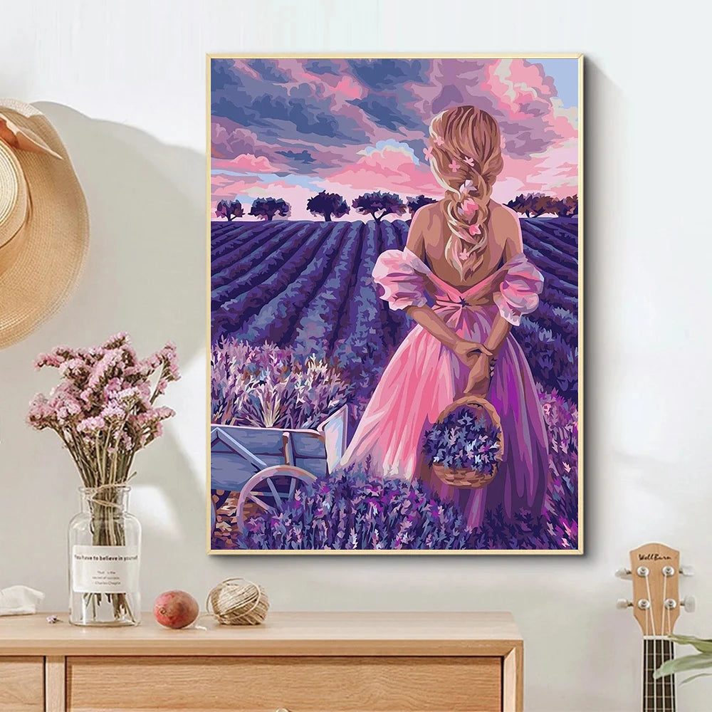 Pink Woman Diamond Painting Kit