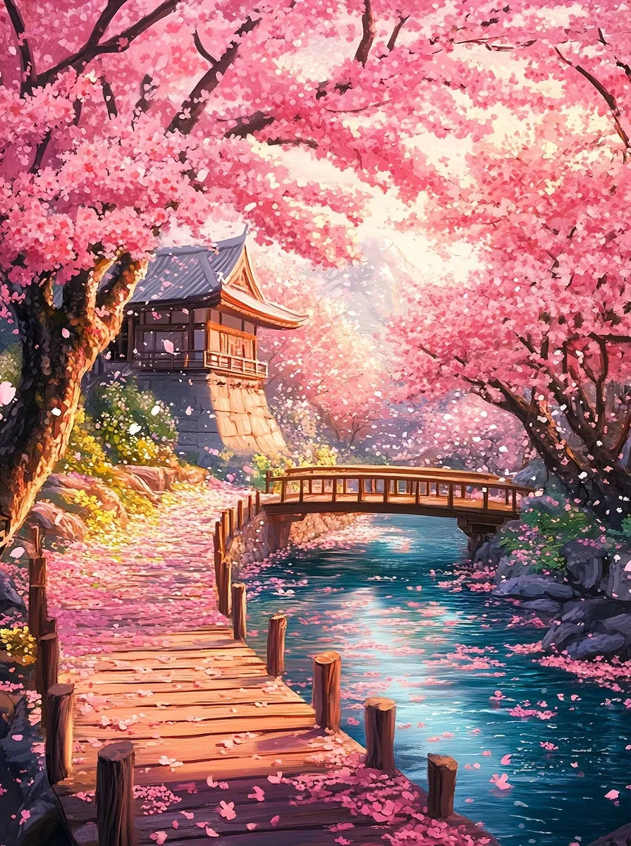 Sakura Temple Diamond Painting