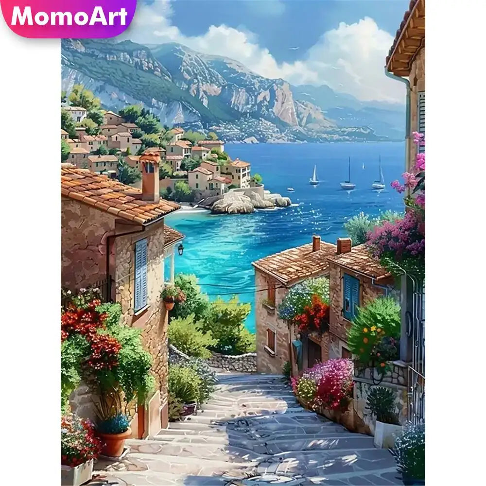Diamond Painting Kit Street Seaside