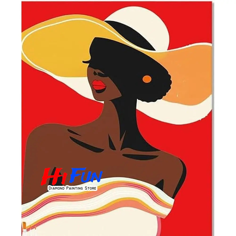 1pc frameless Black Art Diamond Painting DIY Diamond Embroidery Cross Stitch African American Woman Mosaic Rhinestone Kit Home D