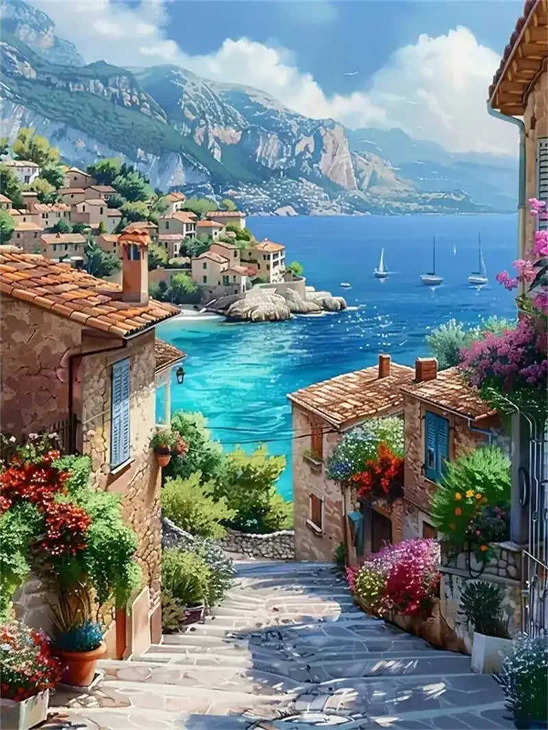 Diamond Painting Kit Street Seaside