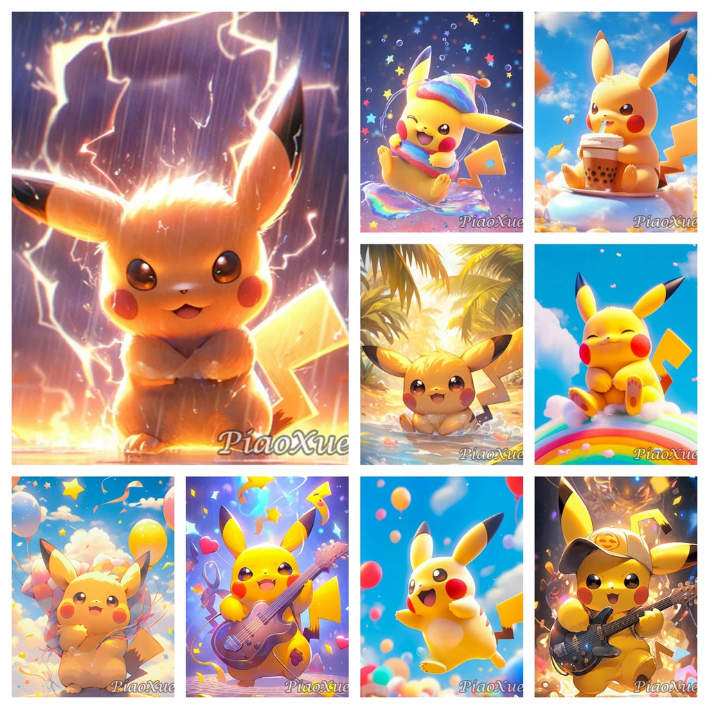 5D Diamond Painting Anime Pikachu