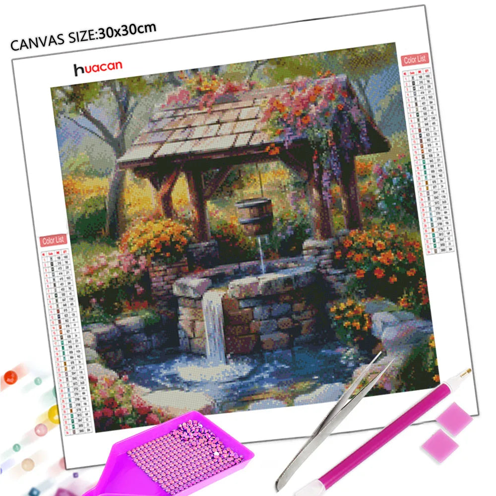 Garden Stone Well Diamond Painting