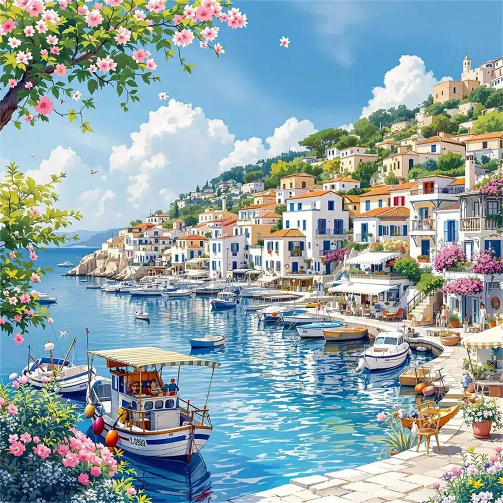 Diamond Painting Kit Seaside Town