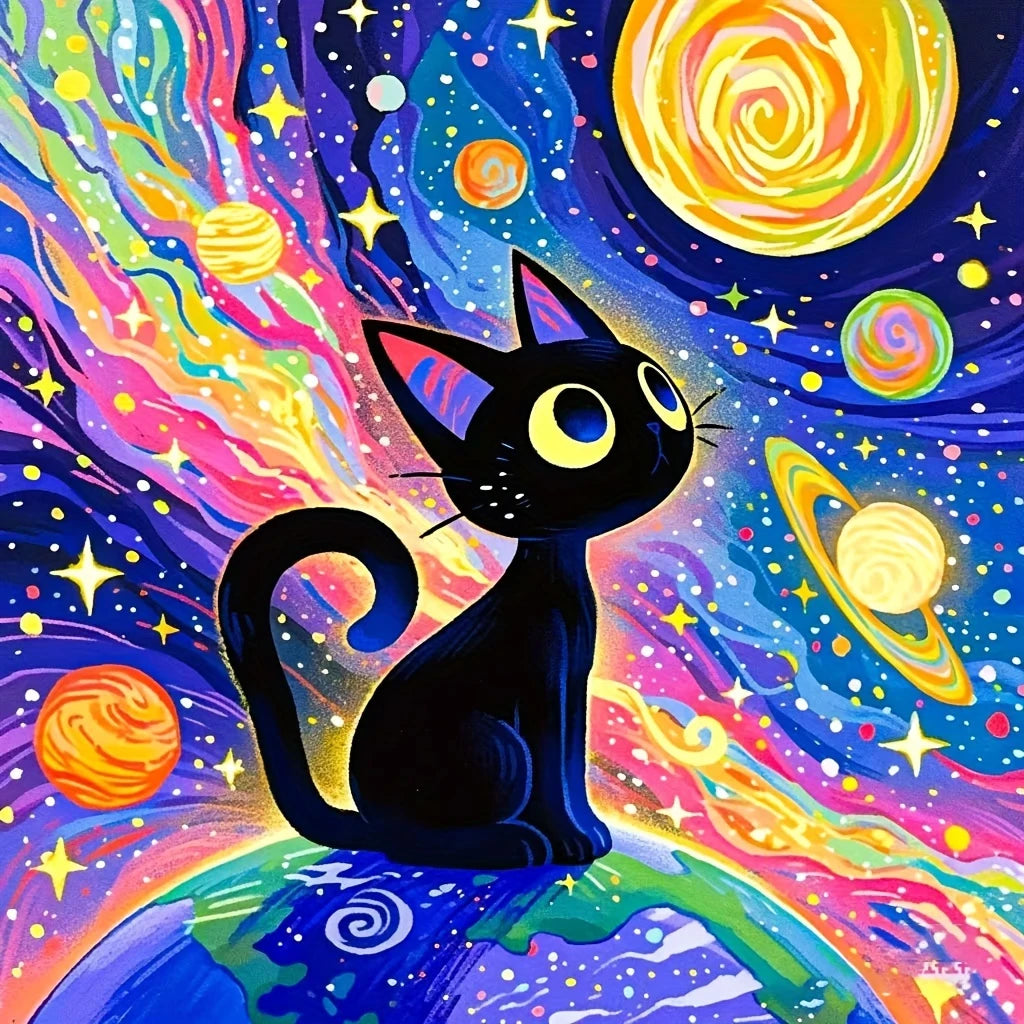 Cosmic Cat Diamond Painting Kit