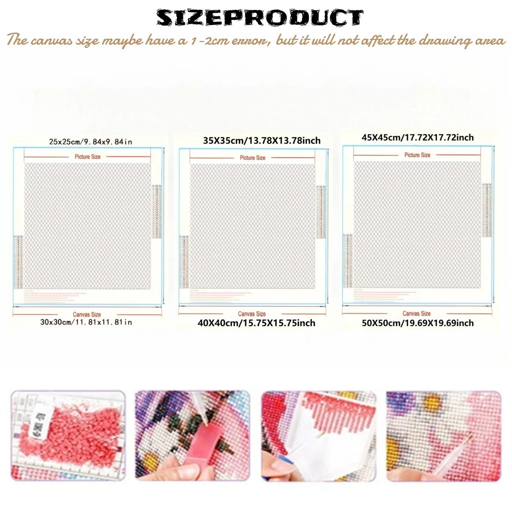 Kawaii Pastel Anime Diamond Painting kit, Purple Hair Sweet Lolita