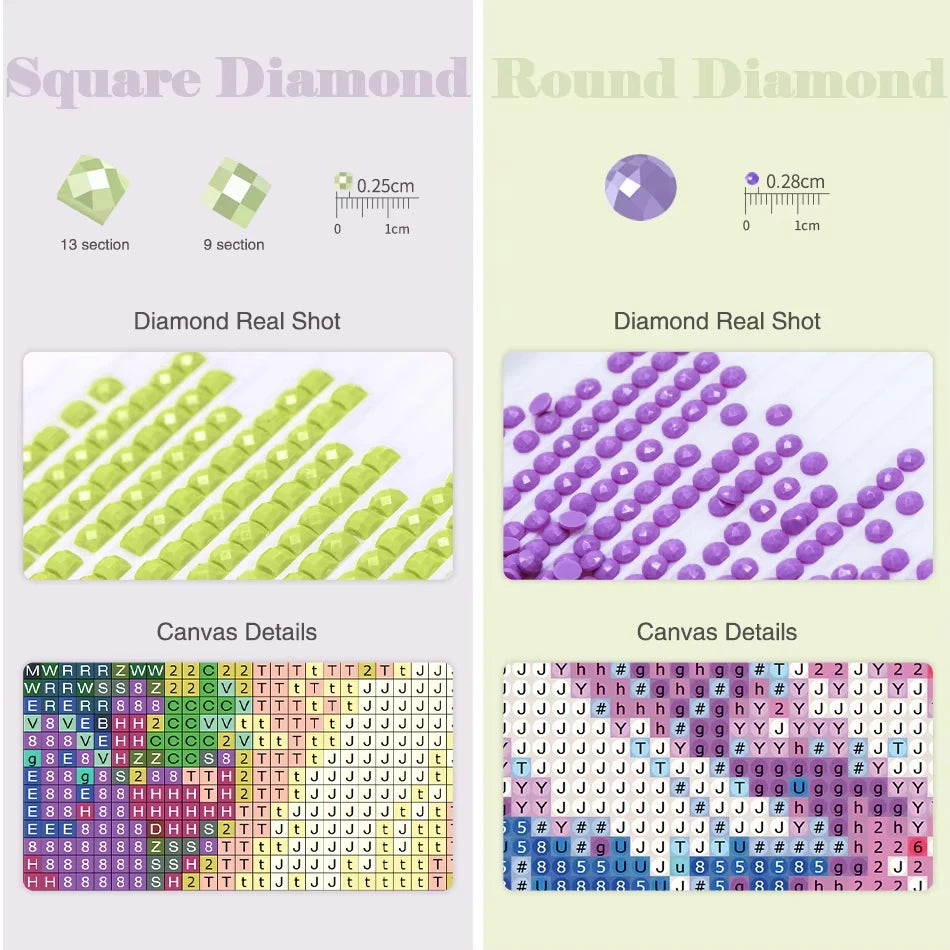 Kawaii Pastel Anime Diamond Painting kit, Purple Hair Sweet Lolita